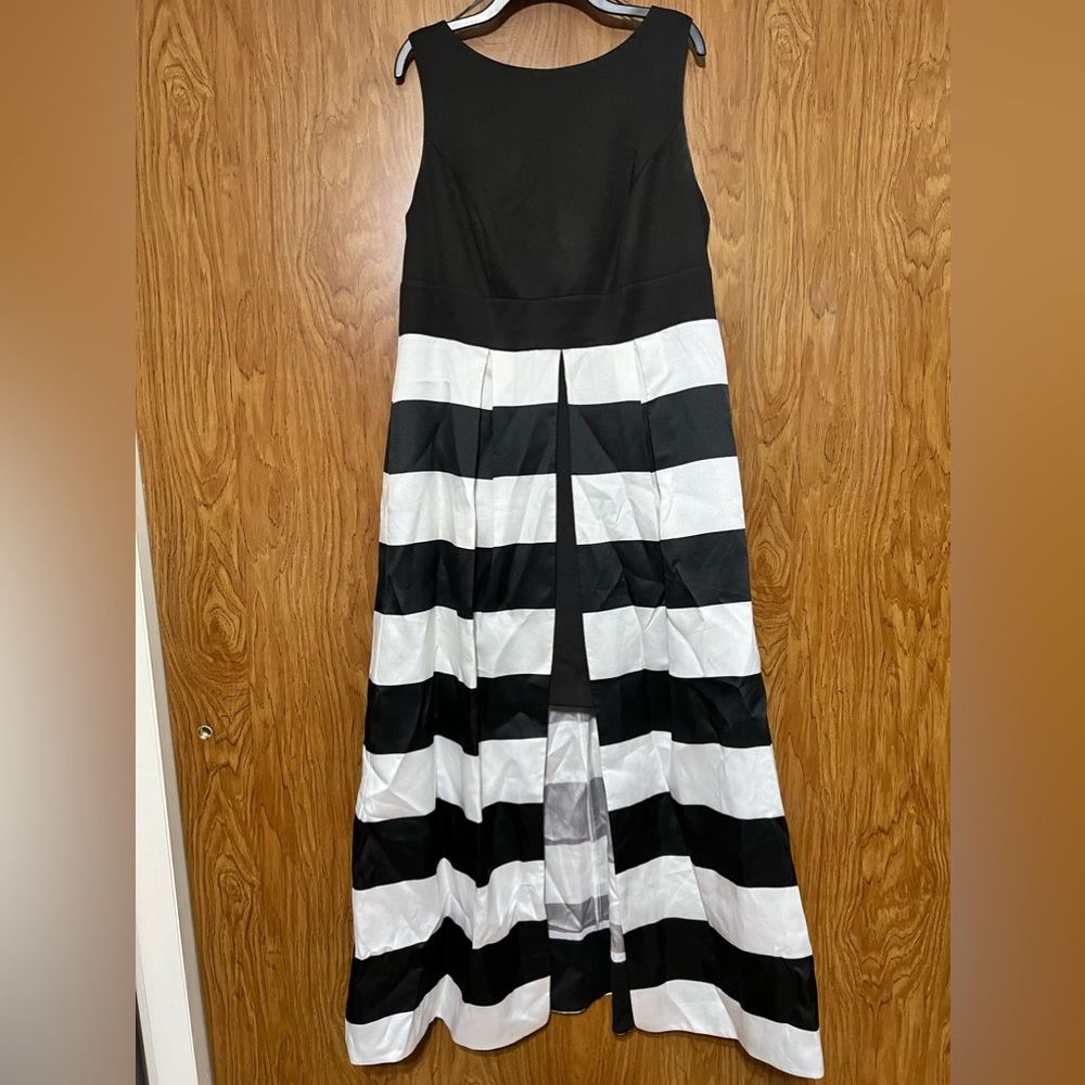 Black and white gown